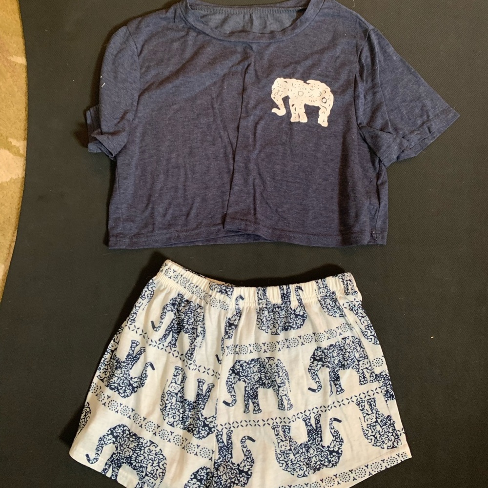 Navy elephant design pjs
